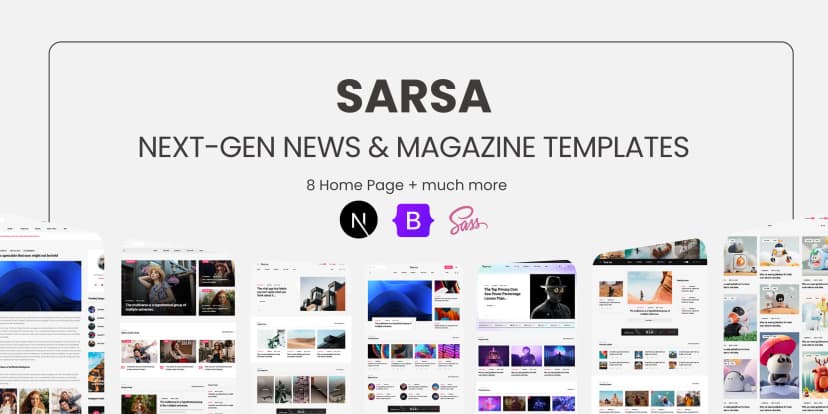 Preview image of Sarsa - NextJS Template For News & Magazine